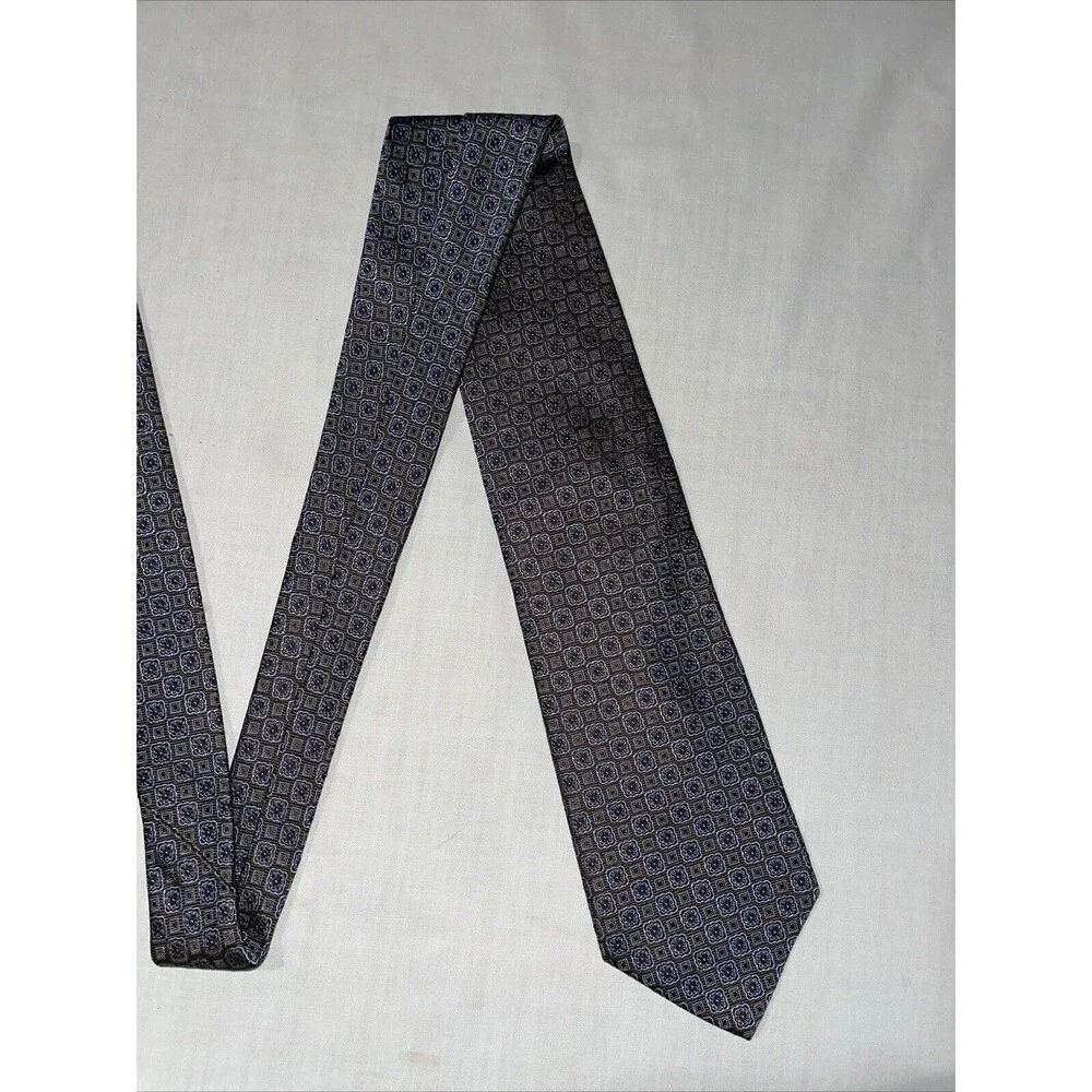 Brooks Brothers Makers Men’s Dress Tie Size 57” Blue Geometric Business Formal